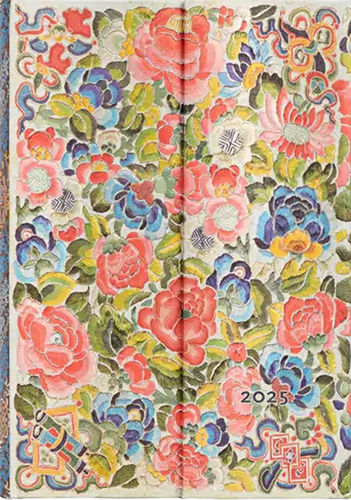 Könyv Pear Garden (Peking Opera Embroidery) Mini 12-month Day-at-a-time Hardback Dayplanner 2025 (Wrap Closure) Paperblanks