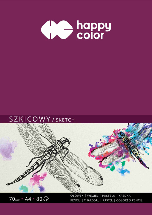 Calendario/Agenda Szkicownik A4 Happy Color klejony 80 ark.70gsm 