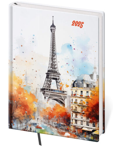 Calendar/Diary Denní diář 2025 B6 Vario Lyra Paris 