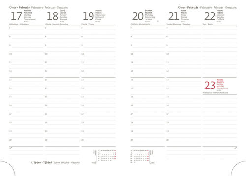 Kalendar/Rokovnik Týdenní diář 2025 A5 Vario Lyra B&W 