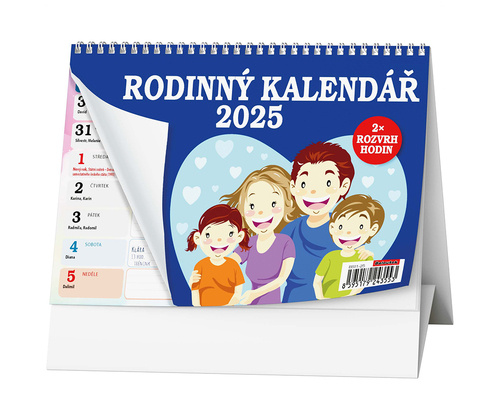 Naptár/Határidőnapló Rodinný kalendář 2025 - stolní kalendář 