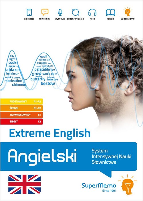 Książka Extreme English Angielski poziom podstawowy A1-A2, średni B1- SuperMemo World sp. z o.o.