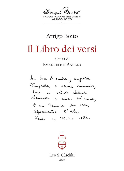 Book libro dei versi Arrigo Boito