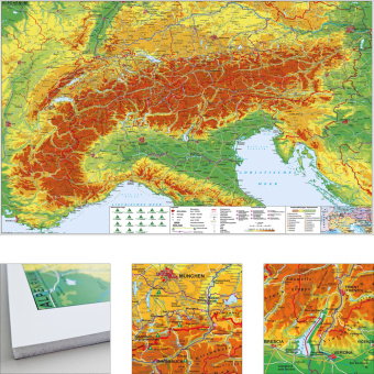 Drucksachen Alpenraum mit Weitwander- und Radfernwegen zum Pinnen auf EasyPrint - Platte Heinrich Stiefel