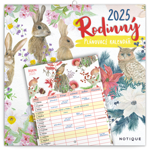 Calendar/Diary Rodinný plánovací kalendář 2025 - nástěnný kalendář 