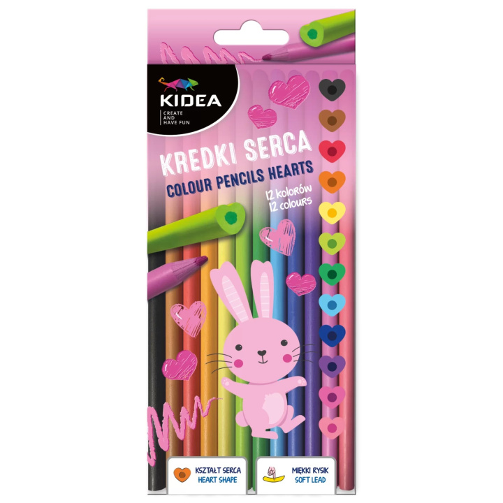 Kniha Kredki serca Kidea 12 kolorów 
