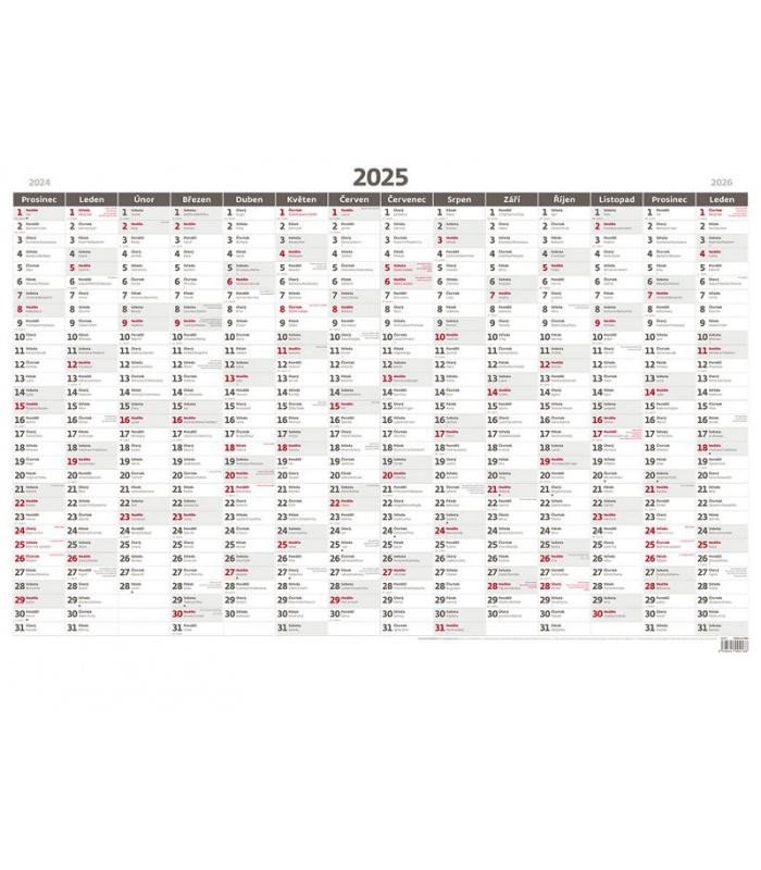 Könyv Kalendář nástěnný 2025 - Plánovací roční mapa A1 bezobrázková 