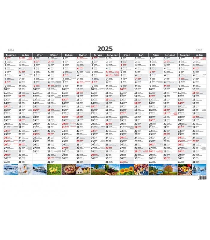 Könyv Kalendář nástěnný 2025 - Plánovací roční mapa A1 obrázková 