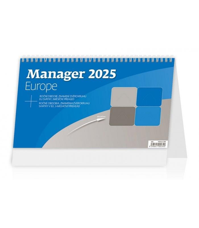 Kalender/Terminbuch Kalendář stolní 2025 - Manager Europe 