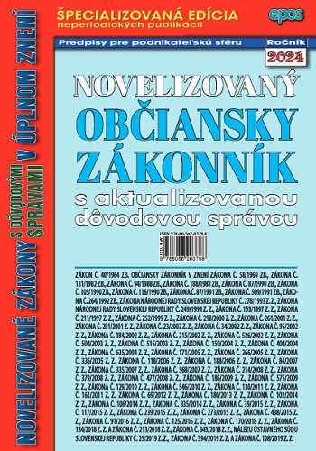 Książka Novelizovaný Občiansky zákonník s aktualizovanou dôvodovou správou v úplnom znení 