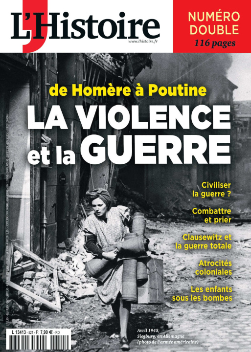 Kniha L'Histoire n°521-522 : La Violence et la guerre, de Cro-Magnon à Poutine - Juillet-Août 2024 