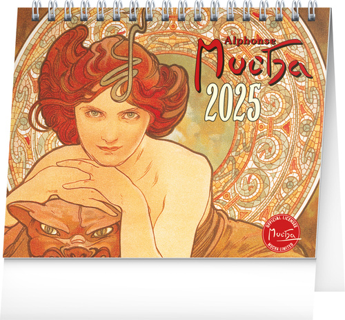 Calendar/Diary Alfons Mucha 2025 - stolní kalendář 