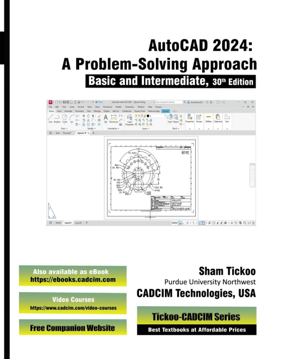 Kniha AutoCAD 2024 Prof. Sham Tickoo CADCIM Technologies