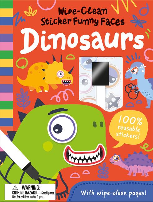 Knjiga Wipe-Clean Sticker Funny Faces Dinosaurs Gareth Williams