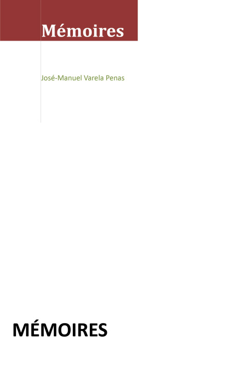 Knjiga MÉMOIRES Varela Penas