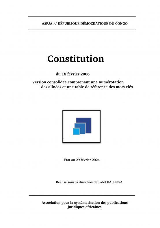 Knjiga Constitution (Congo RDC) Kalenga