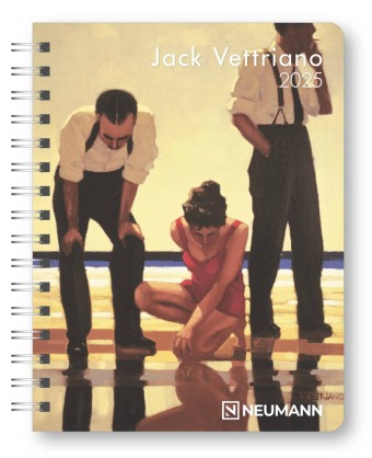 Kalendarz/Pamiętnik N NEUMANNVERLAGE - Jack Vettriano 2025 Diary, 16,5x21,6cm, Taschenkalender mit zwölf Bildseiten und Notizseiten, herausnehmbaren Planer, Jahres- und M Neumann