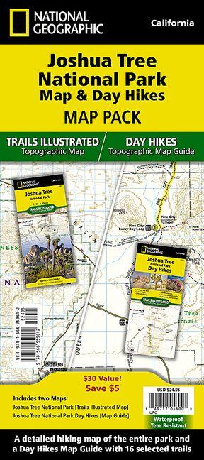 Tiskani izdelki Joshua Tree Day Hikes and National Park Map [Map Pack Bundle] Map 