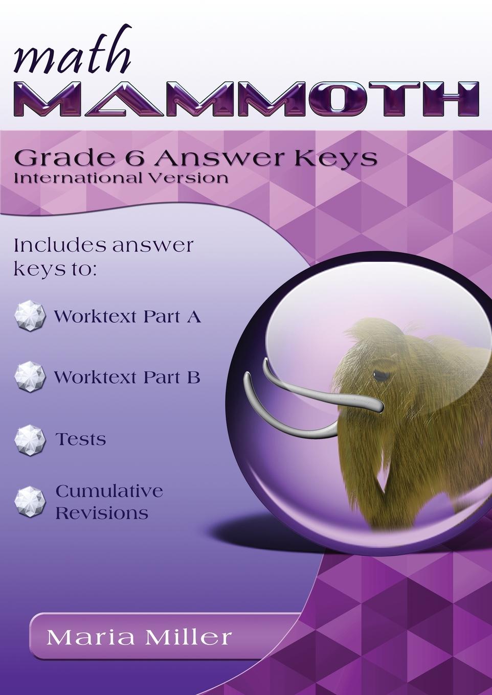 Knjiga Math Mammoth Grade 6 Answer Keys, International Version Miller