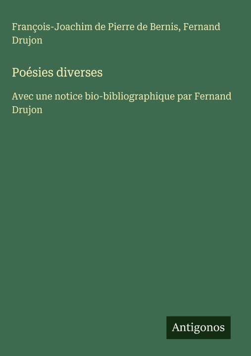 Buch Poésies diverses Fernand Drujon