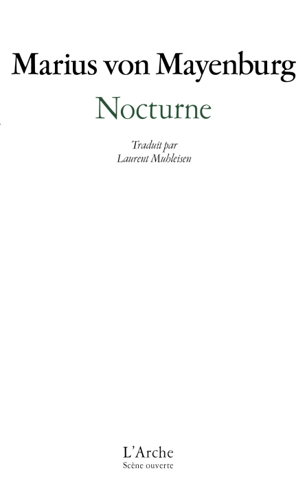 Book Nocturne Marius von Mayenburg