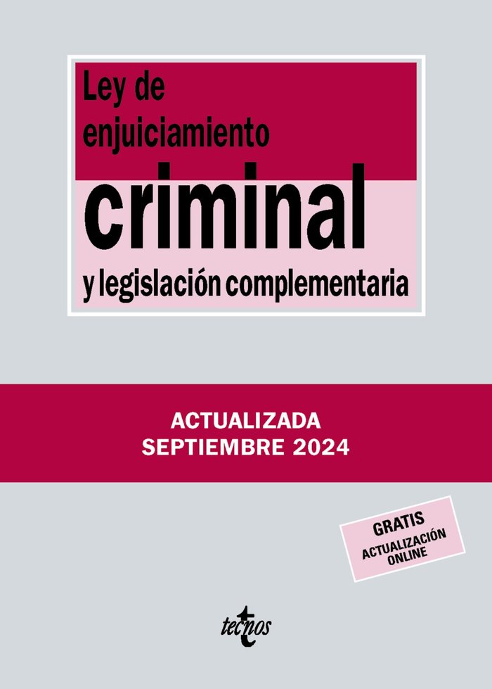 Könyv LEY DE ENJUICIAMIENTO CRIMINAL Y LEGISLACION COMPLEMENTARIA EDITORIAL TECNOS