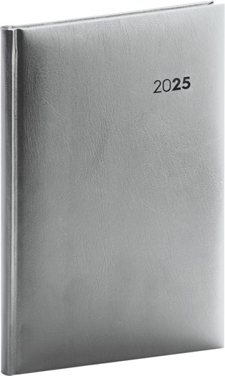 Livro Týdenní diář Balacron 2025, stříbrný 