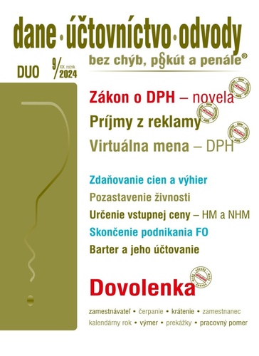 Könyv DUO 9/2024  – Dane, účtovníctvo, odvody bez chýb, pokút a penále 