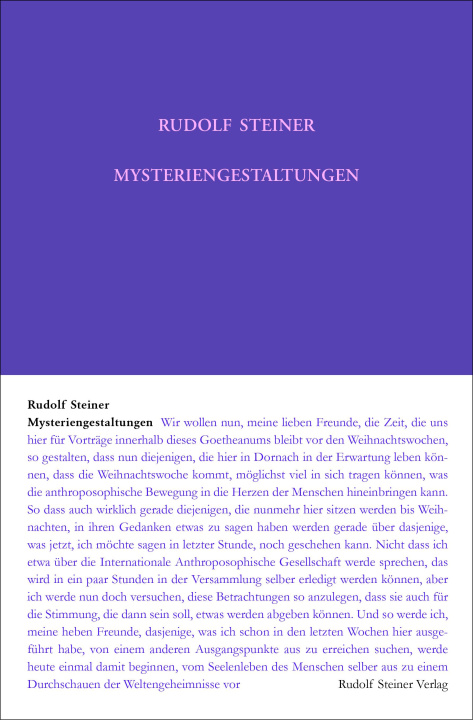 Kniha Mysteriengestaltungen Steiner Rudolf