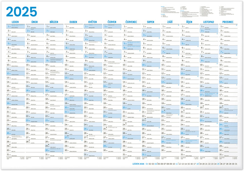 Calendar / Agendă Kalendář 2025 Roční B1, 96,4 x 67 cm 