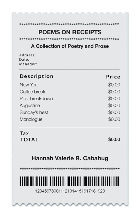 Knjiga Poems on Receipts Hannah Valerie R. Cabahug