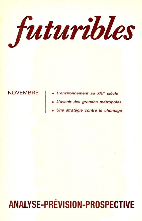 Boek Futuribles 115, novembre 1987. L'environnement au XXIe siècle THEYS