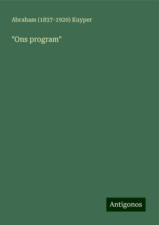 Knjiga "Ons program" 
