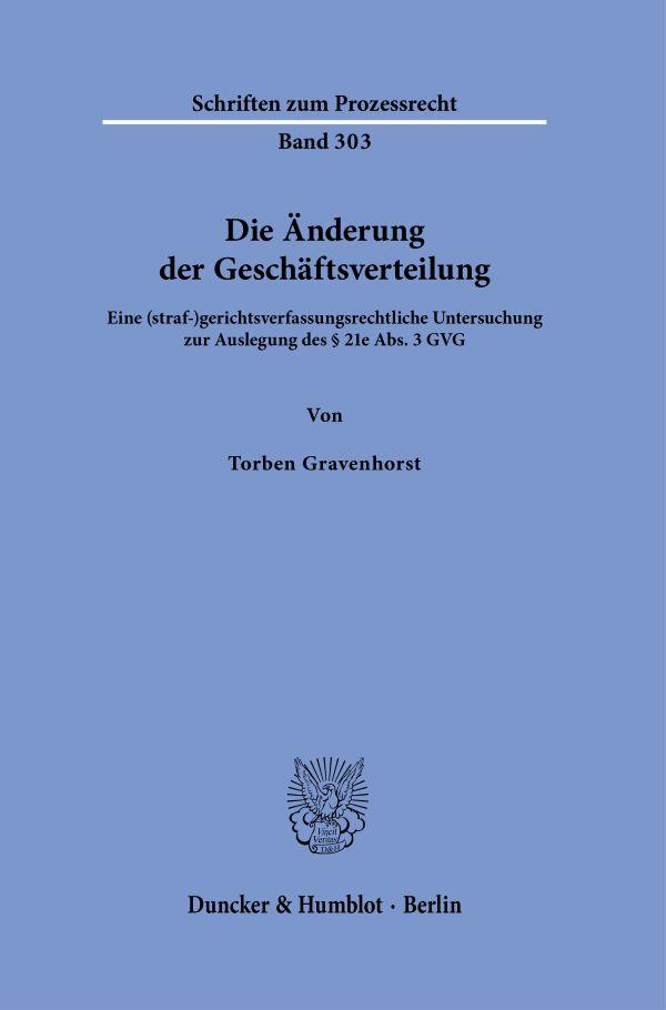 Boek Die Änderung der Geschäftsverteilung. Torben Gravenhorst
