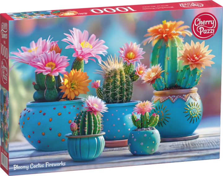 Kniha Puzzle 1000 elementĂłw CherryPazzi. Bloomy Cactus Fireworks 