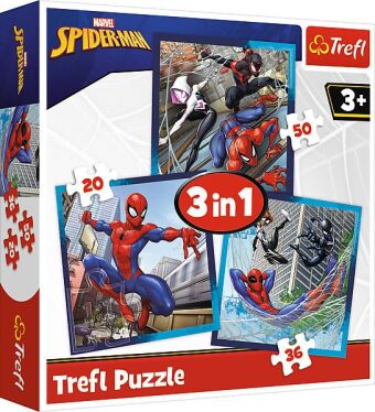 Spiel/Spielzeug 3 in 1 Puzzle - Spiderman 