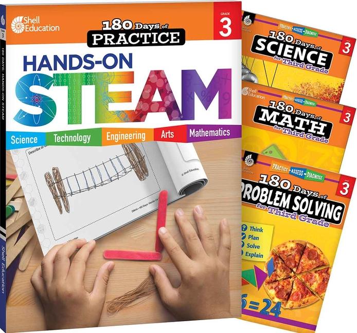 Game/Toy 180 Days Steam, Science, Math, & Problem Solving Grade 3: 4-Book Set Melissa Iwinski