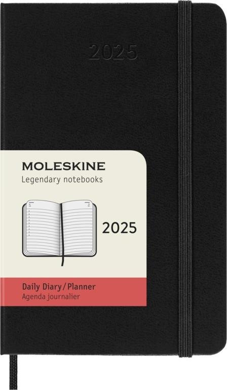Книга Moleskine Diář 2025 černý S, denní, tvrdý 