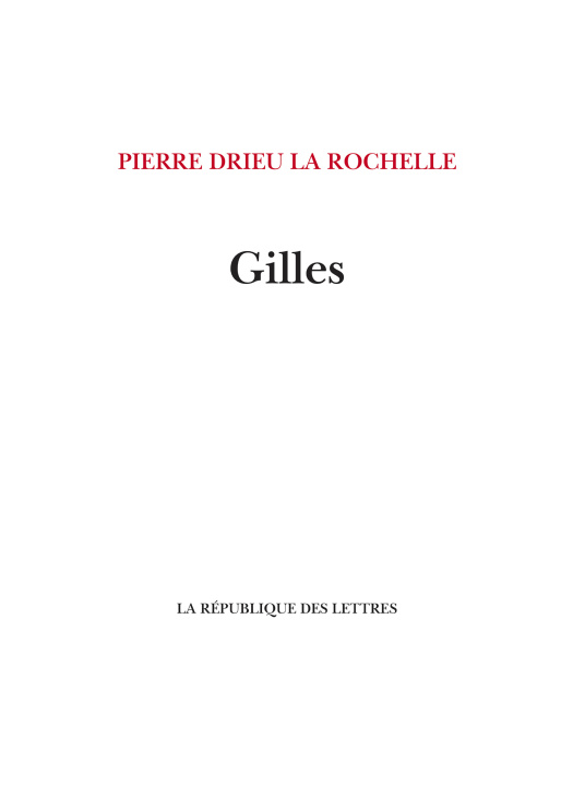 Libro Gilles Pierre Drieu la Rochelle