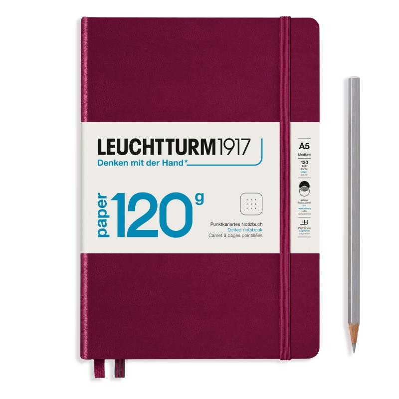 Papírenské zboží Leuchtturm1917 Zápisník 120G Port Red A5 tečkovaný 