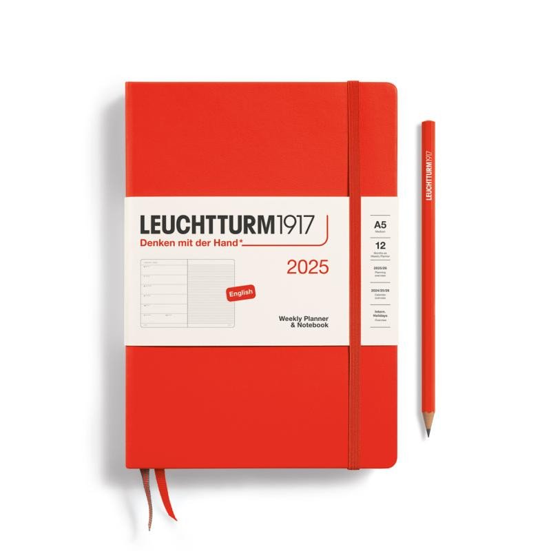 Articole de papetărie Leuchtturm1917 Weekly Planner & Notebook Medium (A5) 2025 Lobster 