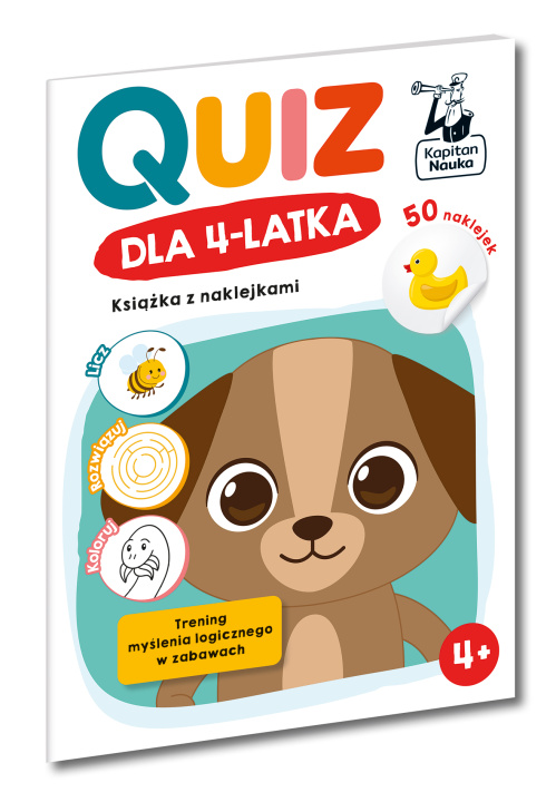 Buch Quiz dla 4-latka Książka z naklejkami Kapitan Nauka Osuchowska Zuzanna