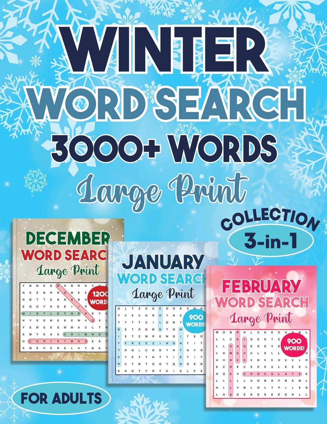 Buch Winter Word Search 3000 + Words Puzzle Book Large Print Laura Bidden