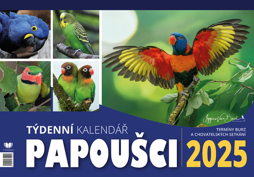 Calendario/Agenda Kalendář 2025 Papoušci - stolní, týdenní 