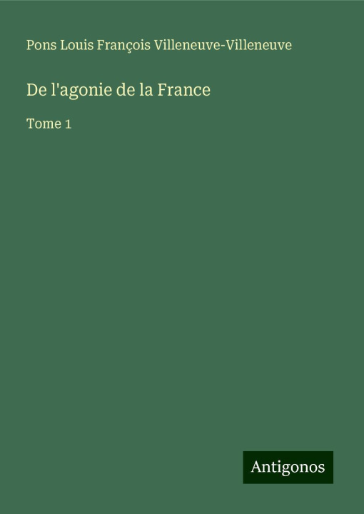 Buch De l'agonie de la France Villeneuve-Villeneuve