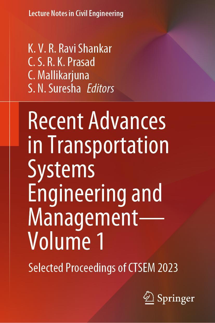 Βιβλίο Recent Advances in Transportation Systems Engineering and Management -- Volume 1 S N Suresha