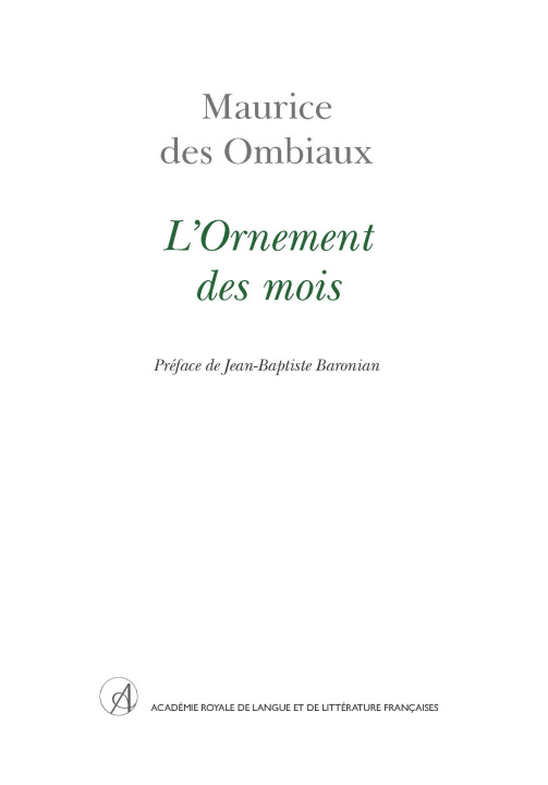 Βιβλίο L'Ornement des mois des Ombiaux