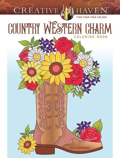 Livro Creative Haven Country Western Charm Coloring Book 