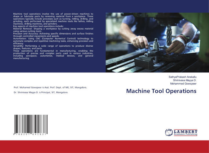 Knjiga Machine Tool Operations Shrinivasa Mayya D.