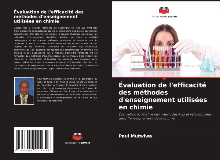 Boek Évaluation de l'efficacité des méthodes d'enseignement utilisées en chimie Paul Mutwiwa